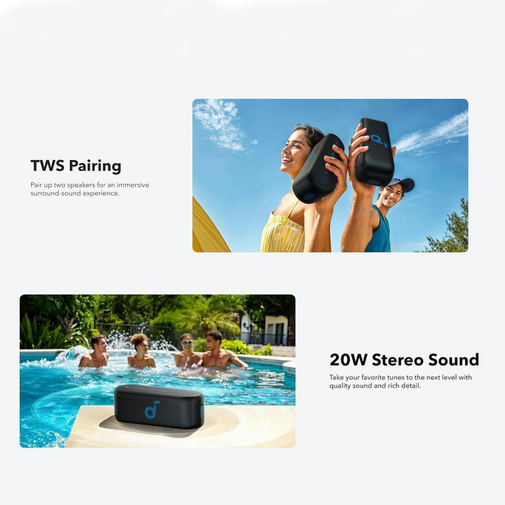 Anker Wireless Speaker Soundcore Select 2S True Wireless Stereo 20W IPX7 černý - náhled 3