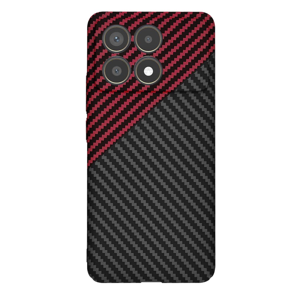 Techsuit Carbonite FiberShell Xiaomi Poco F6 Pro Red Vortex - náhled 3