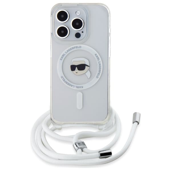 Karl Lagerfeld IML Crossbody MagSafe iPhone 16 Pro Max průhledný Karl Head - náhled 3