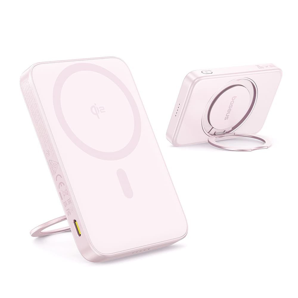 Baseus Power Bank PicoGo 20W 5000mAh s otočným stojánkem růžová - náhled 3
