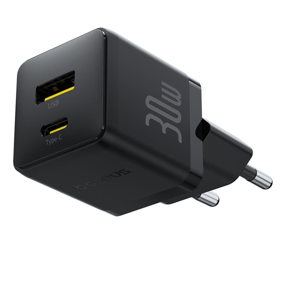Nabíječka na zeď Baseus Palm 2v1 USB Type-C 30W černá Cluster - náhled 3