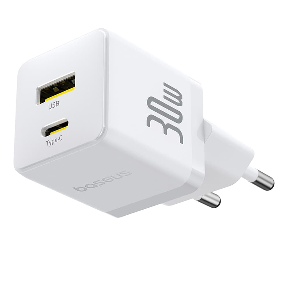Baseus Wall Charger Palm 30W Rychlonabíječka 2v1 USB Type-C Měsíční bílá - náhled 3