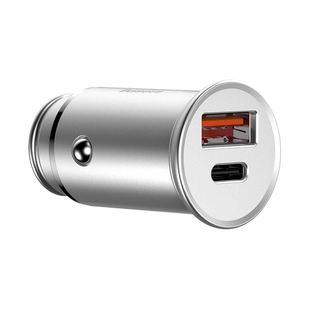 Baseus Car Charger Circular Metal Type-C USB PPS 30W Multi Protocol stříbrná - náhled 3