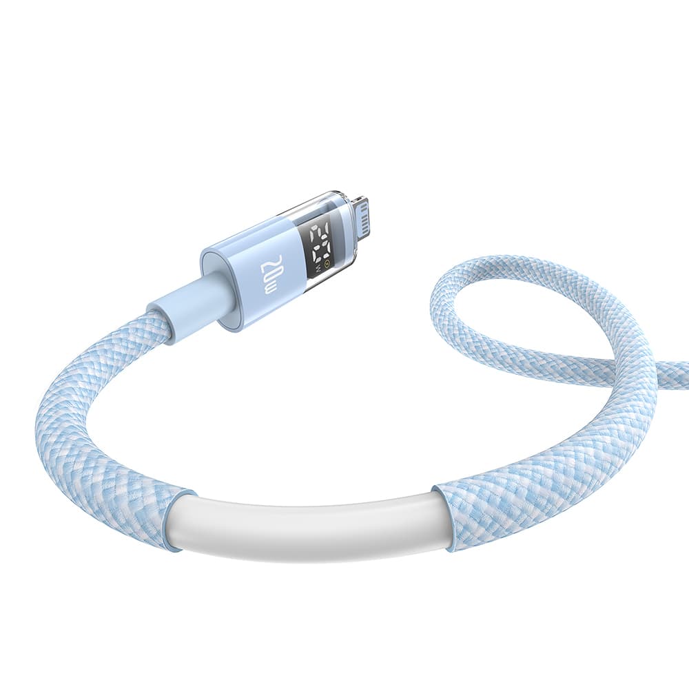 Baseus Data Cable Display 2 Rychlonabíjecí Type-C na Lightning Digitální displej 20W 1m Galaxie modrá - náhled 3