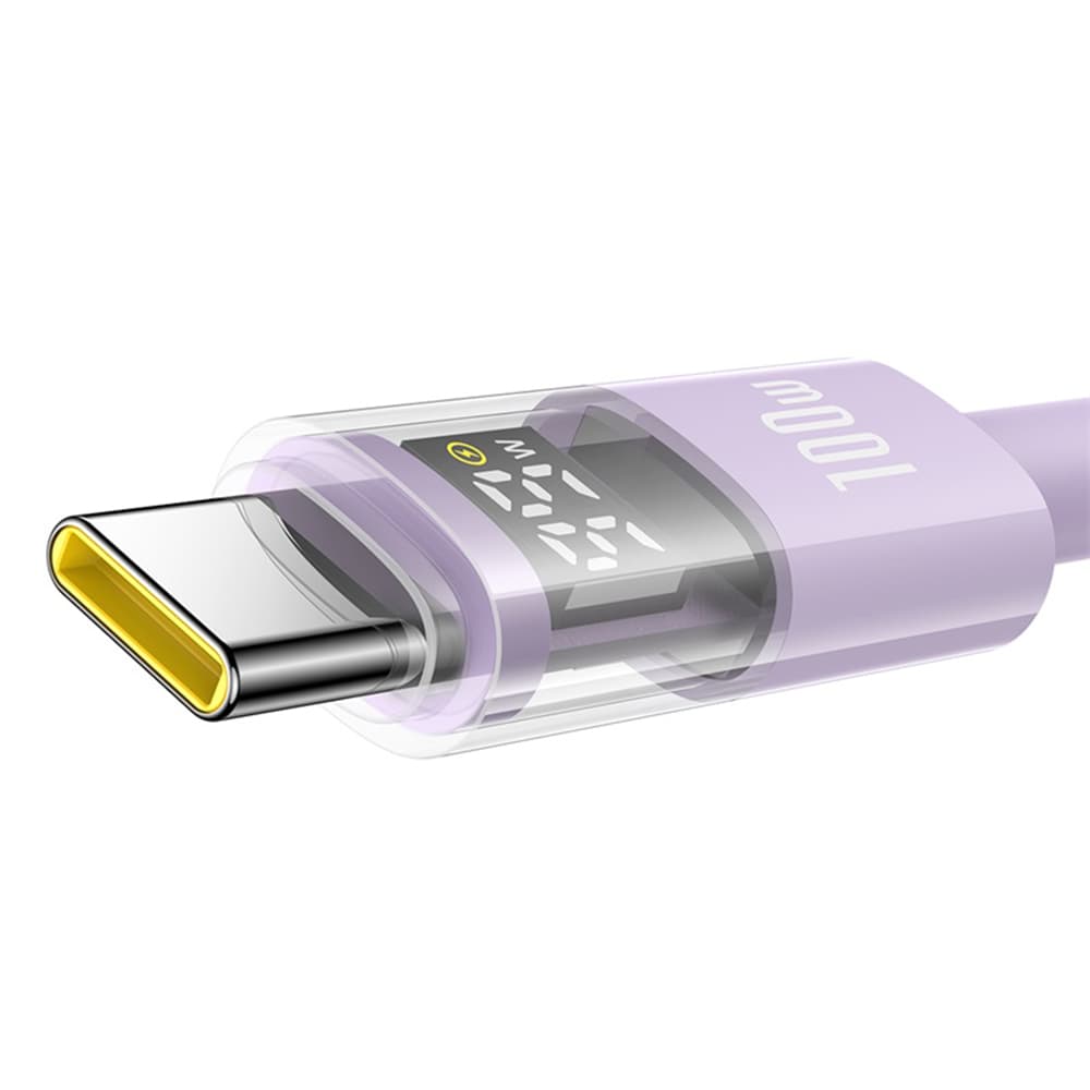 Baseus Data Cable Display 2 Rychlonabíjecí USB na Type-C 100W 2m fialová - náhled 3