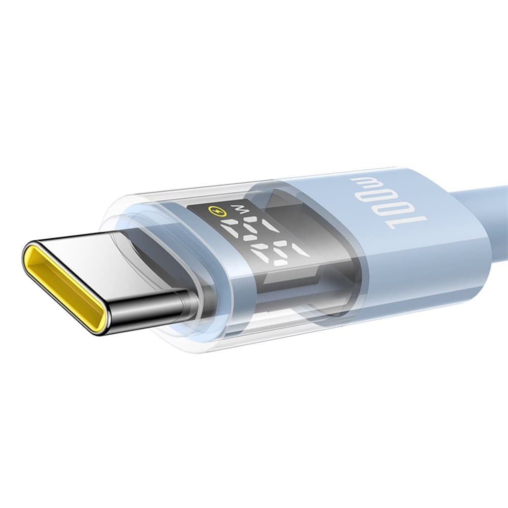 Baseus Data Cable Display 2 Rychlonabíjecí USB na Type-C Digitální displej 100W 2m Galaxy modrá - náhled 3