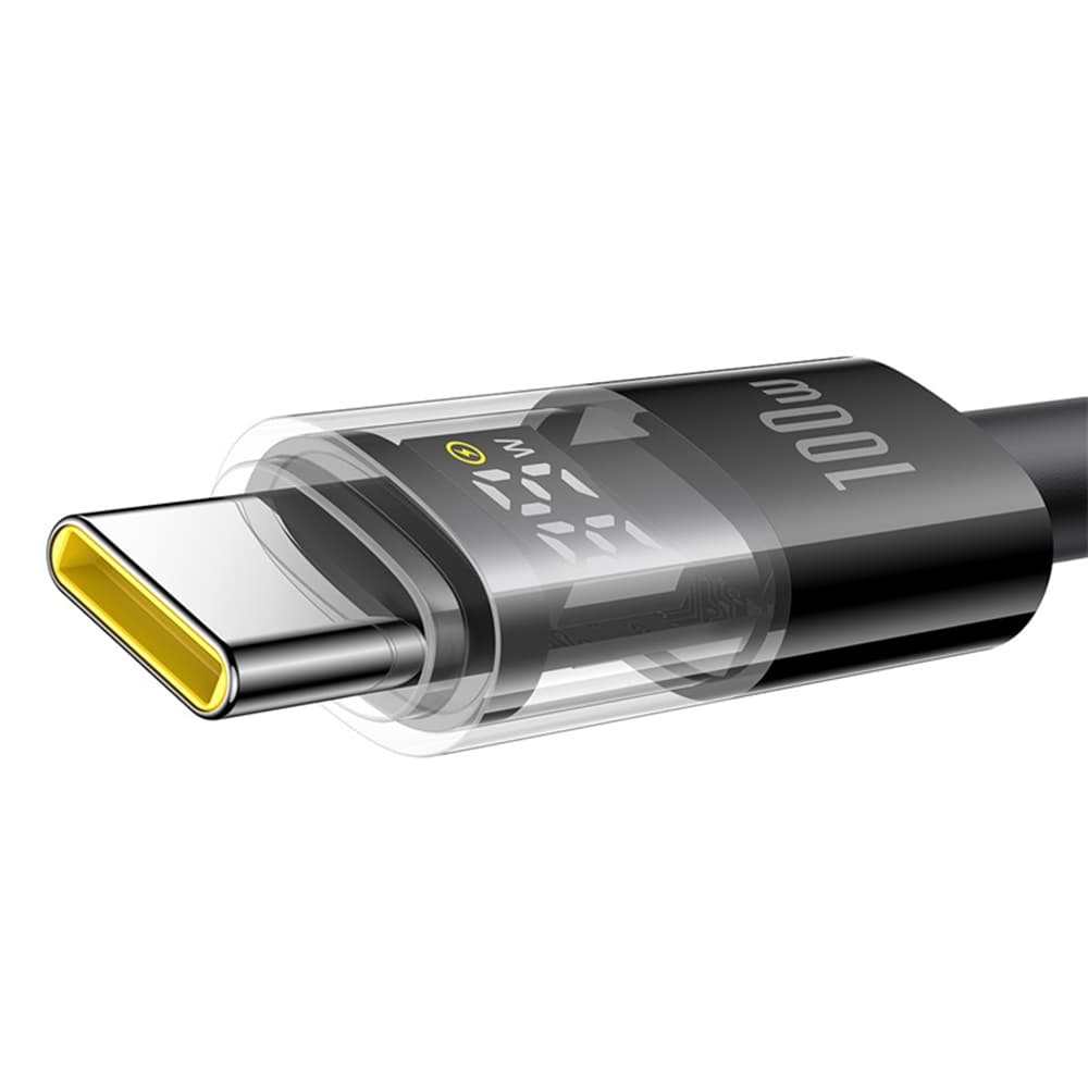 Baseus Data Cable Display 2 Rychlonabíjecí USB na Type-C Digitální displej 100W 2m Kosmická černá - náhled 3
