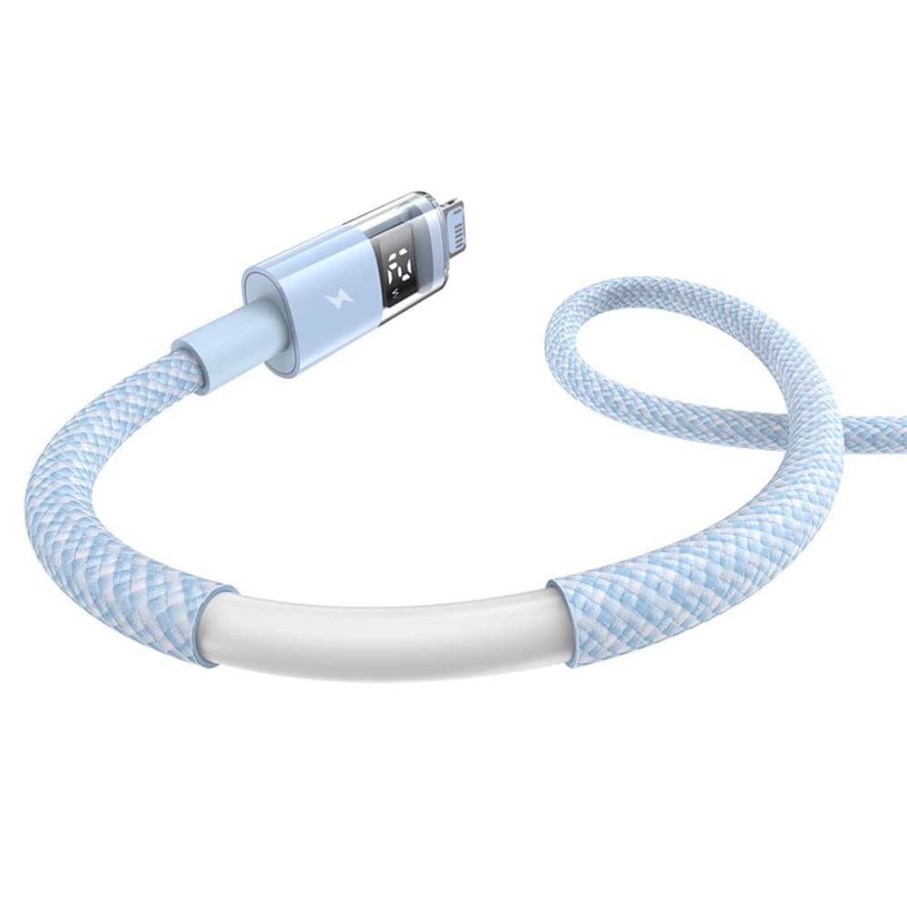 Baseus Data Cable Display 2 USB na Lightning Rychlé nabíjení Digitální displej 2.4A 2m modrá Galaxy - náhled 3