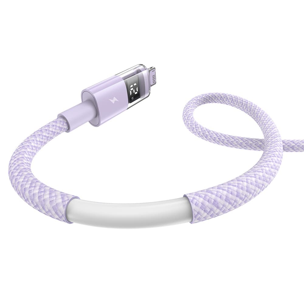 Baseus Data Cable Display 2 USB na Lightning Rychlé nabíjení 2m Fialová - náhled 3