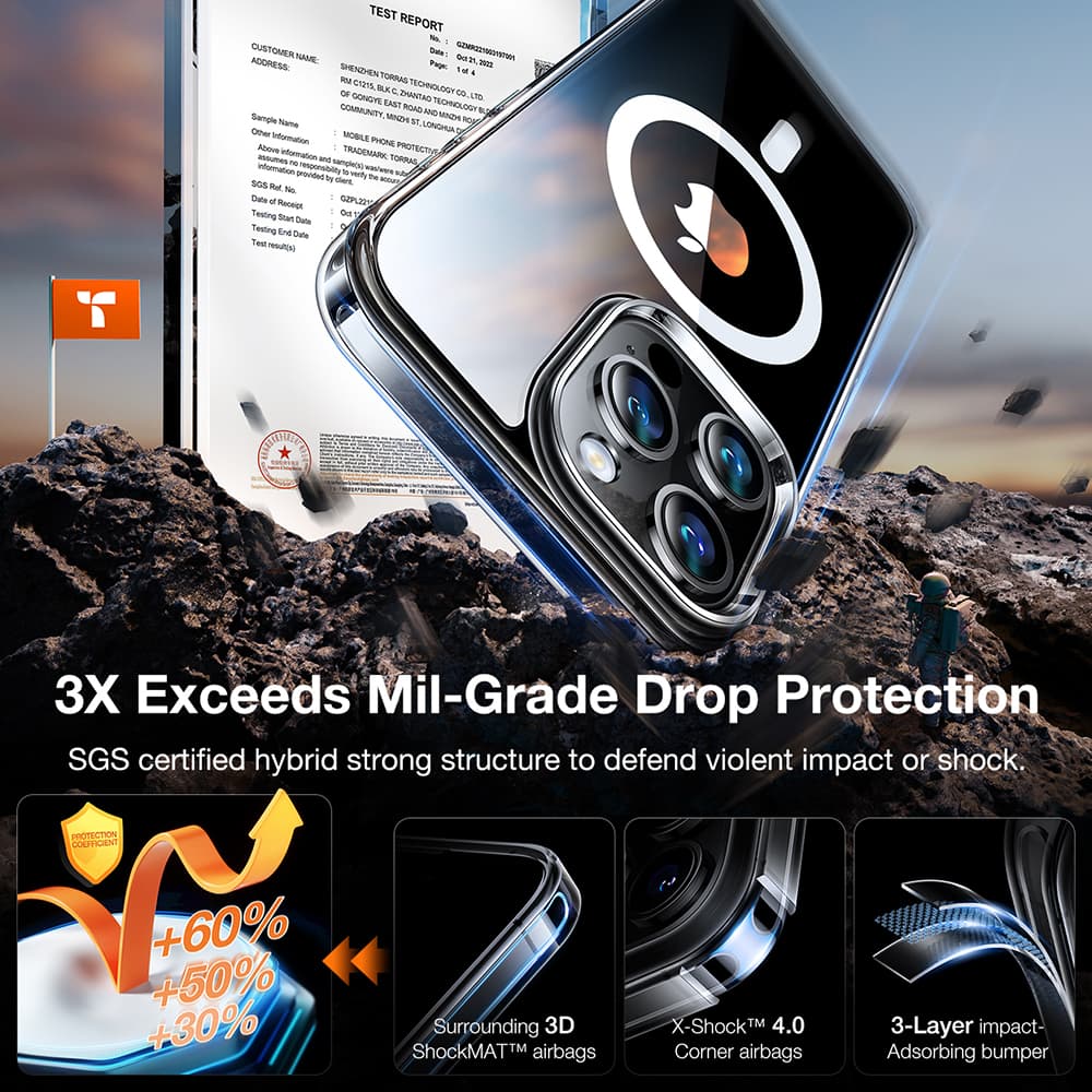 Torras Diamond MagSafe Series iPhone 15 Pro Max průhledný obal - náhled 3
