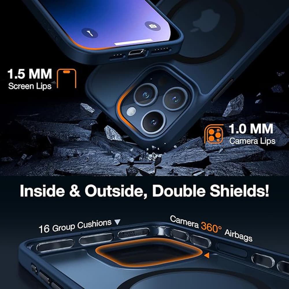 Torras Guardian Magnetic Series iPhone 15 Pro tmavě modrá - náhled 3