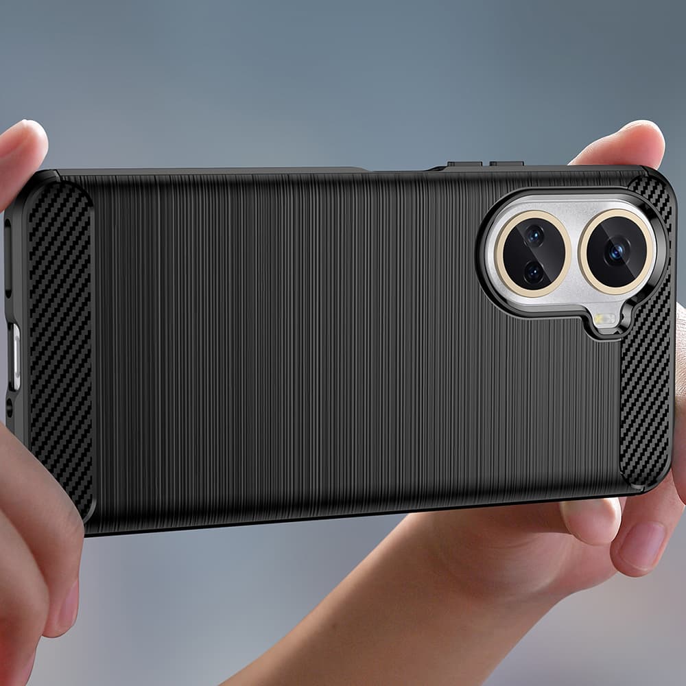 Techsuit Karbon Silikon Kryt Huawei nova 10 SE Černý - náhled 3