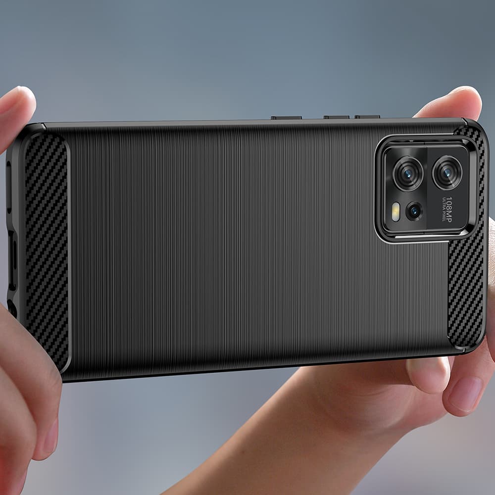 Techsuit Karbon Silikon Motorola Moto G72 Černý - náhled 3