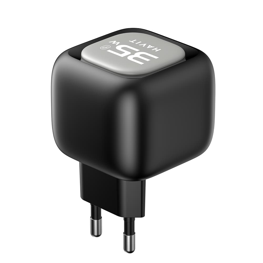 Nabíječka Havit UC251 EU s výsuvným kabelem Type-C USB GaN 35W černá šedá - náhled 3