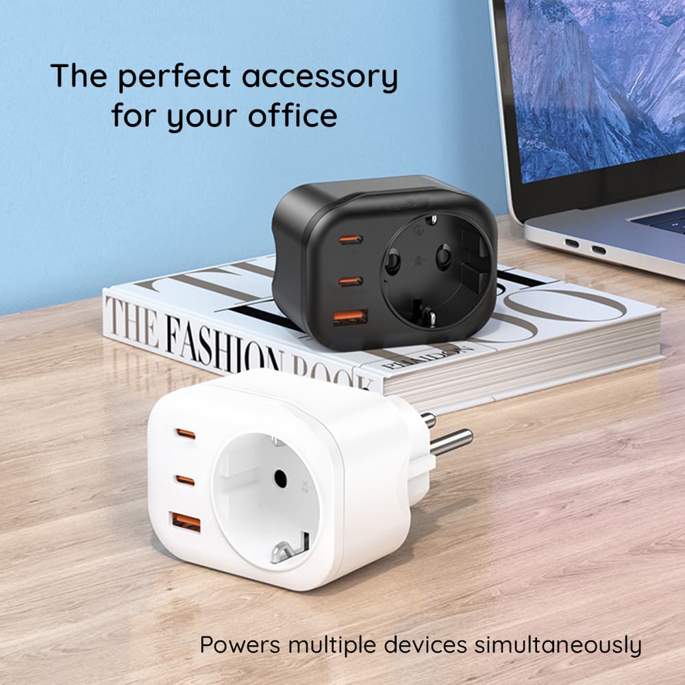 Havit Wall Charger UC142 EU EU zásuvka 2x Type-C USB 30W černá - náhled 3