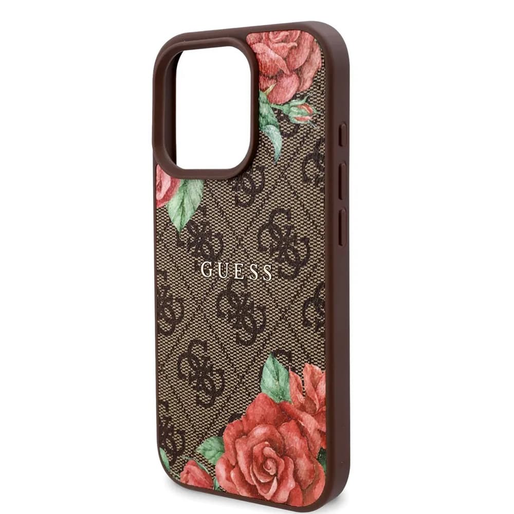 Guess Hardcase 4G Flower Print MagSafe iPhone 16 Pro Max hnědý - náhled 3