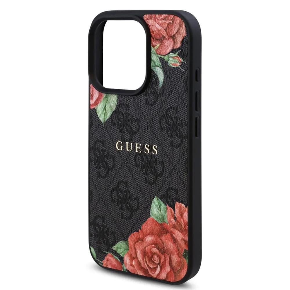 Guess Hardcase 4G Flower Print MagSafe iPhone 16 Pro Max černá - náhled 3