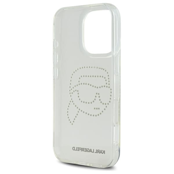 Karl Lagerfeld IML Rhinestones iPhone 16 Pro Max průhledný Karl Head - náhled 3