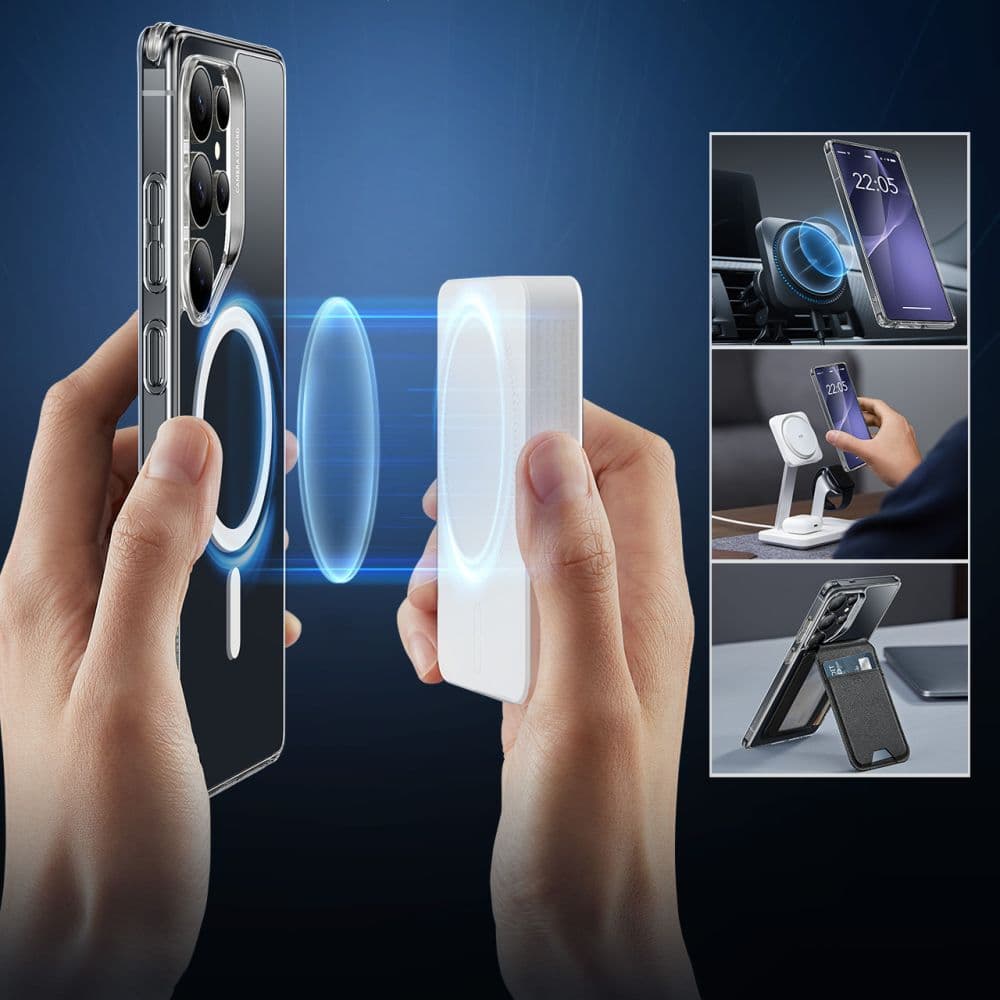 ESR Classic Hybrid HaloLock pro Samsung Galaxy S25 Ultra průhledný - náhled 3