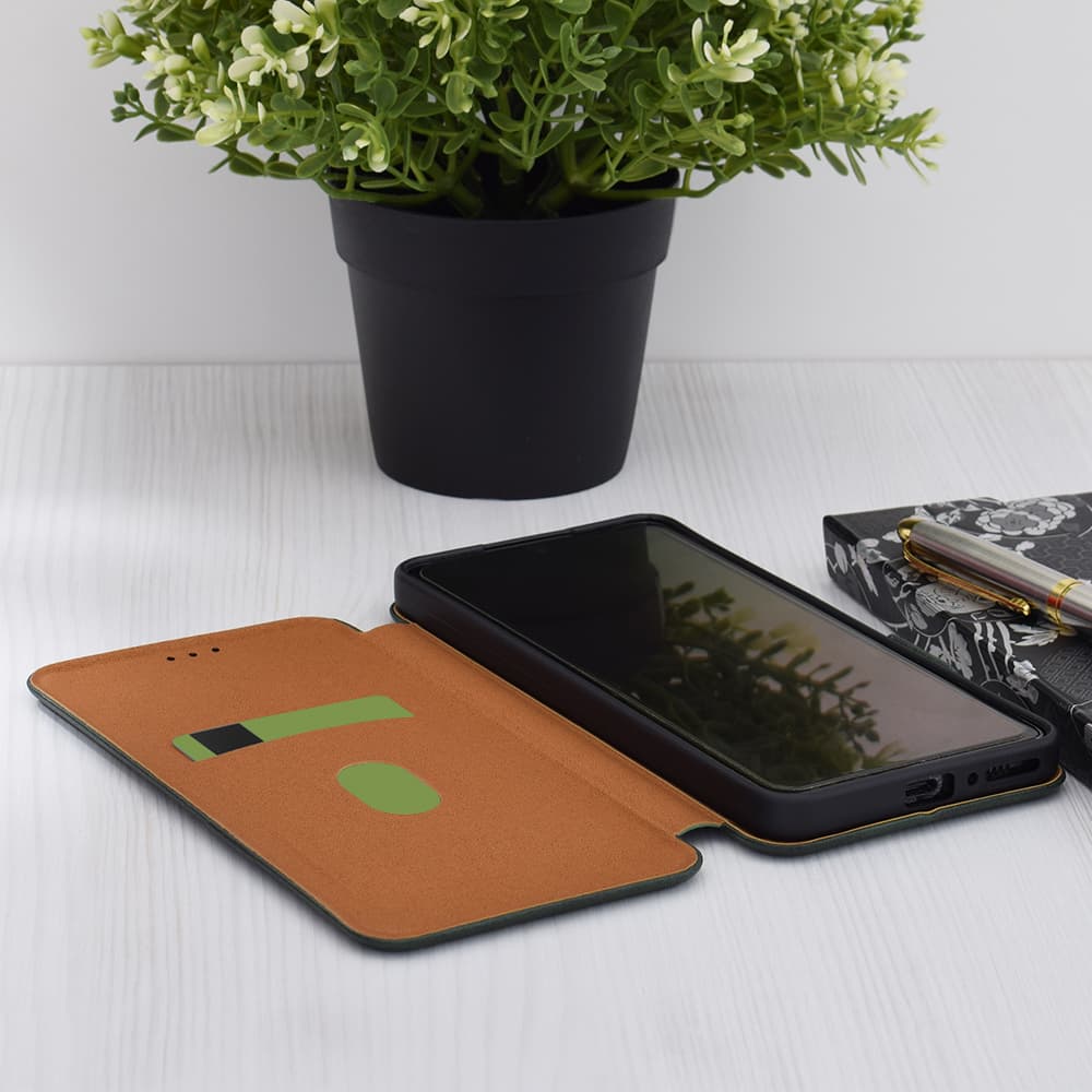 Pouzdro Techsuit Safe Wallet Plus pro Motorola Moto G75 zelené - náhled 3