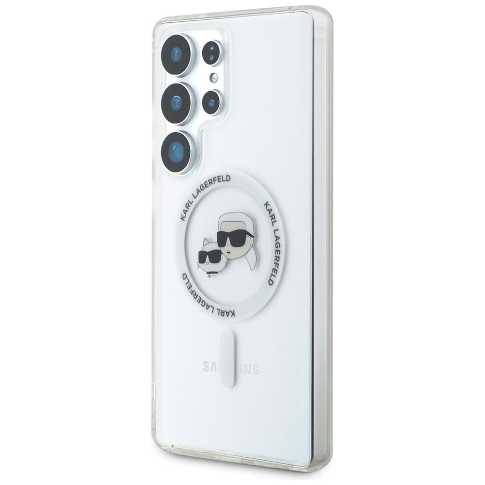 Karl Lagerfeld IML MagSafe Samsung Galaxy S25 Ultra Metal Karl a Choupette Head - náhled 3