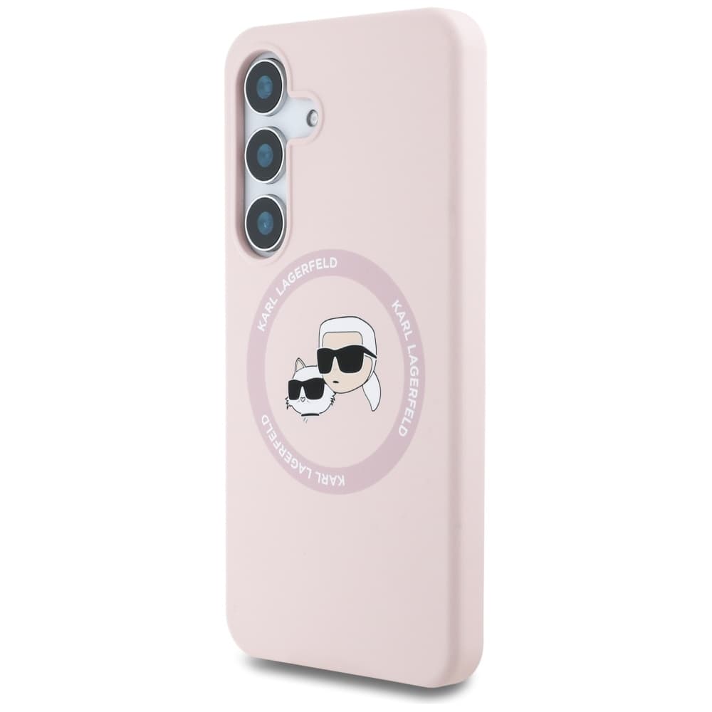 Karl Lagerfeld Silicone Double Heads MagSafe Samsung Galaxy S25 růžová - náhled 3