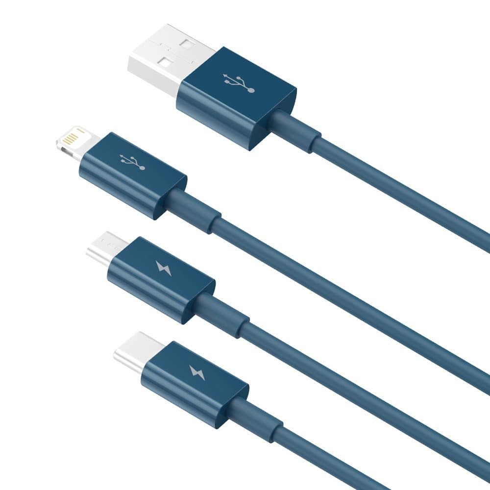 Baseus Datový kabel Superior Series CAMLTYS-03 USB na 3v1 1.5m Modrý - náhled 3