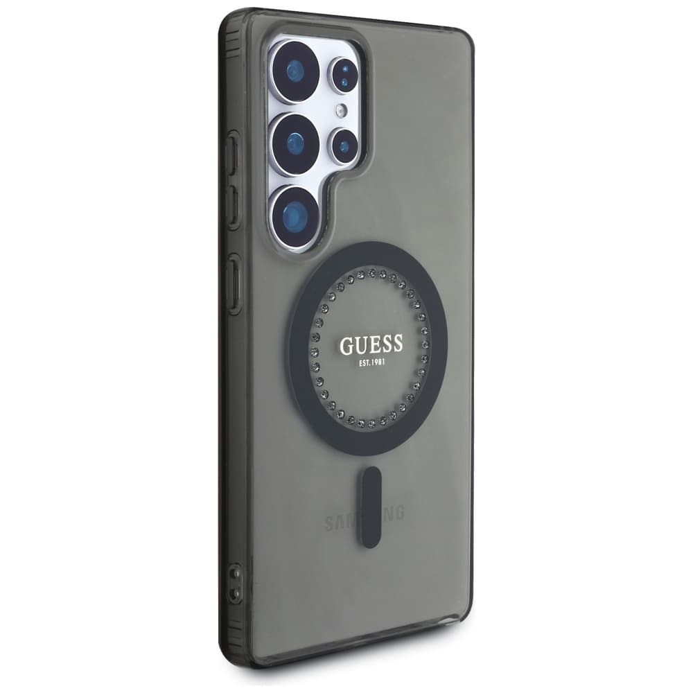 Guess IML Rhinestones MagSafe GUHMS25LPFTDTEK pro Samsung Galaxy S25 Ultra černá - náhled 3