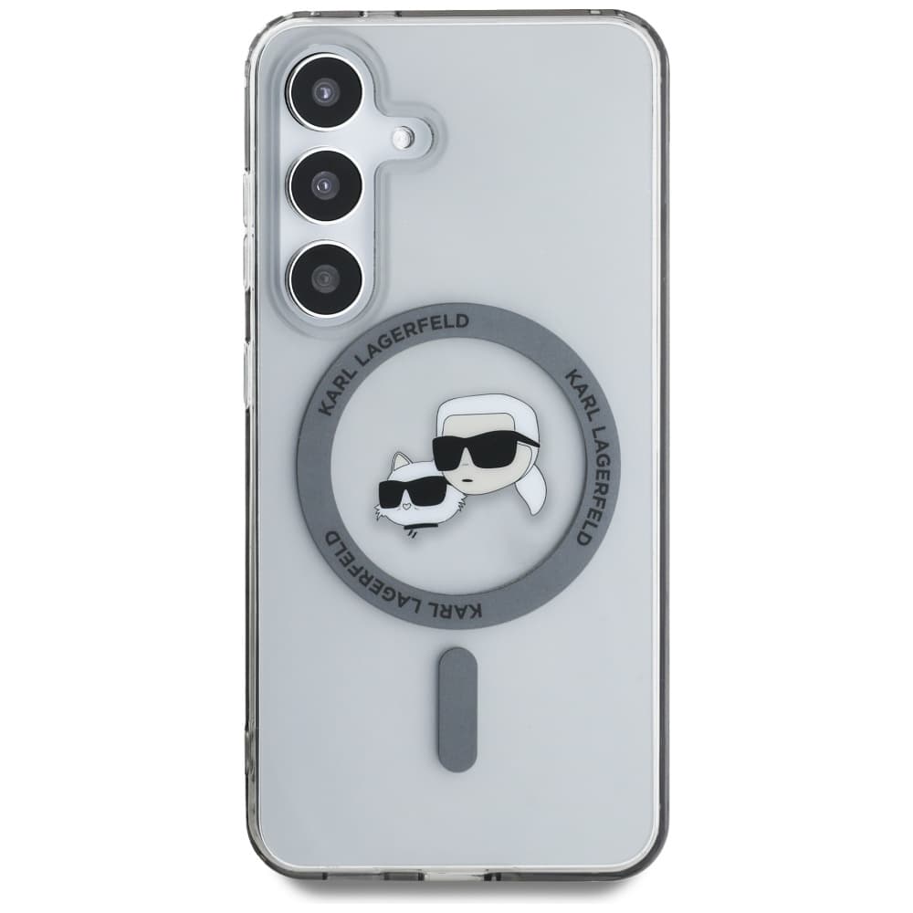 Karl Lagerfeld IML MagSafe Samsung Galaxy S25 Metal Karl a Choupette hlavy - náhled 3