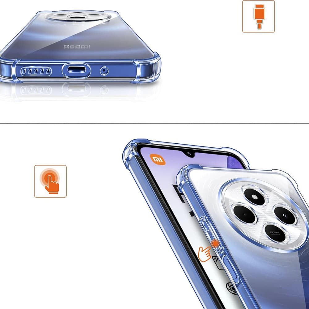 Techsuit - Odolný průhledný silikon - Xiaomi Redmi 14C / Poco C75 - Průhledný - náhled 3