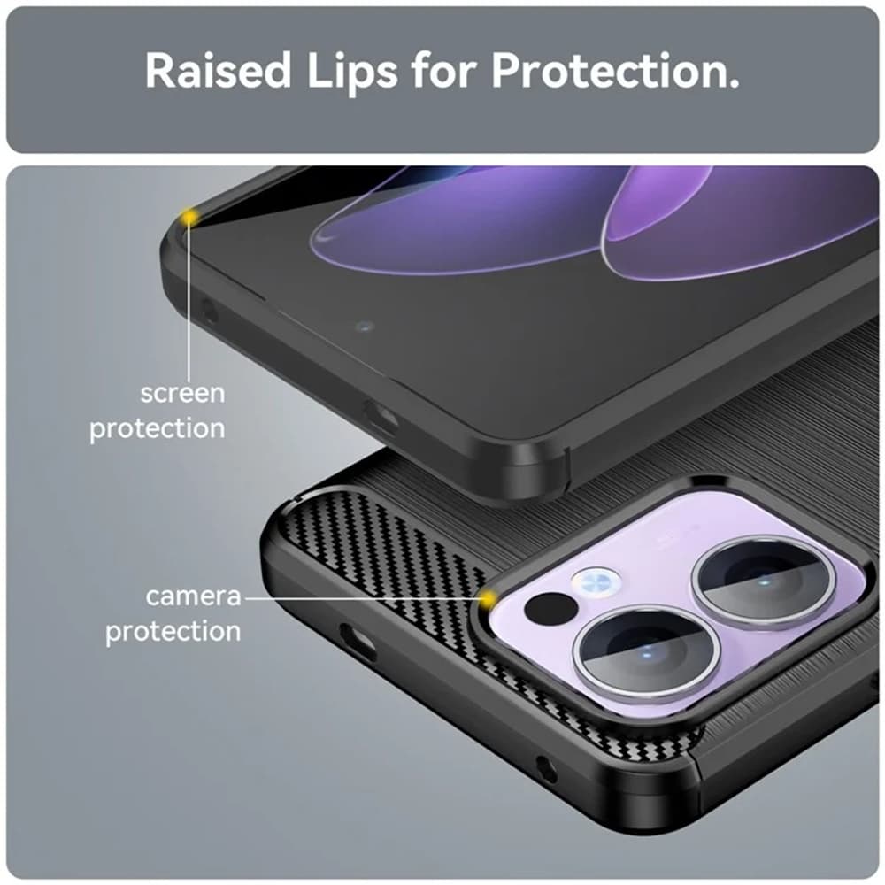 Techsuit Carbon Silicone pro Oppo Reno13 Pro černý - náhled 3