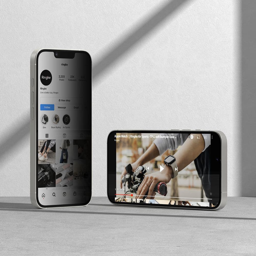 Ringke Easy Slide Privacy tvrzené sklo (2 ks) iPhone 16e černá - náhled 3