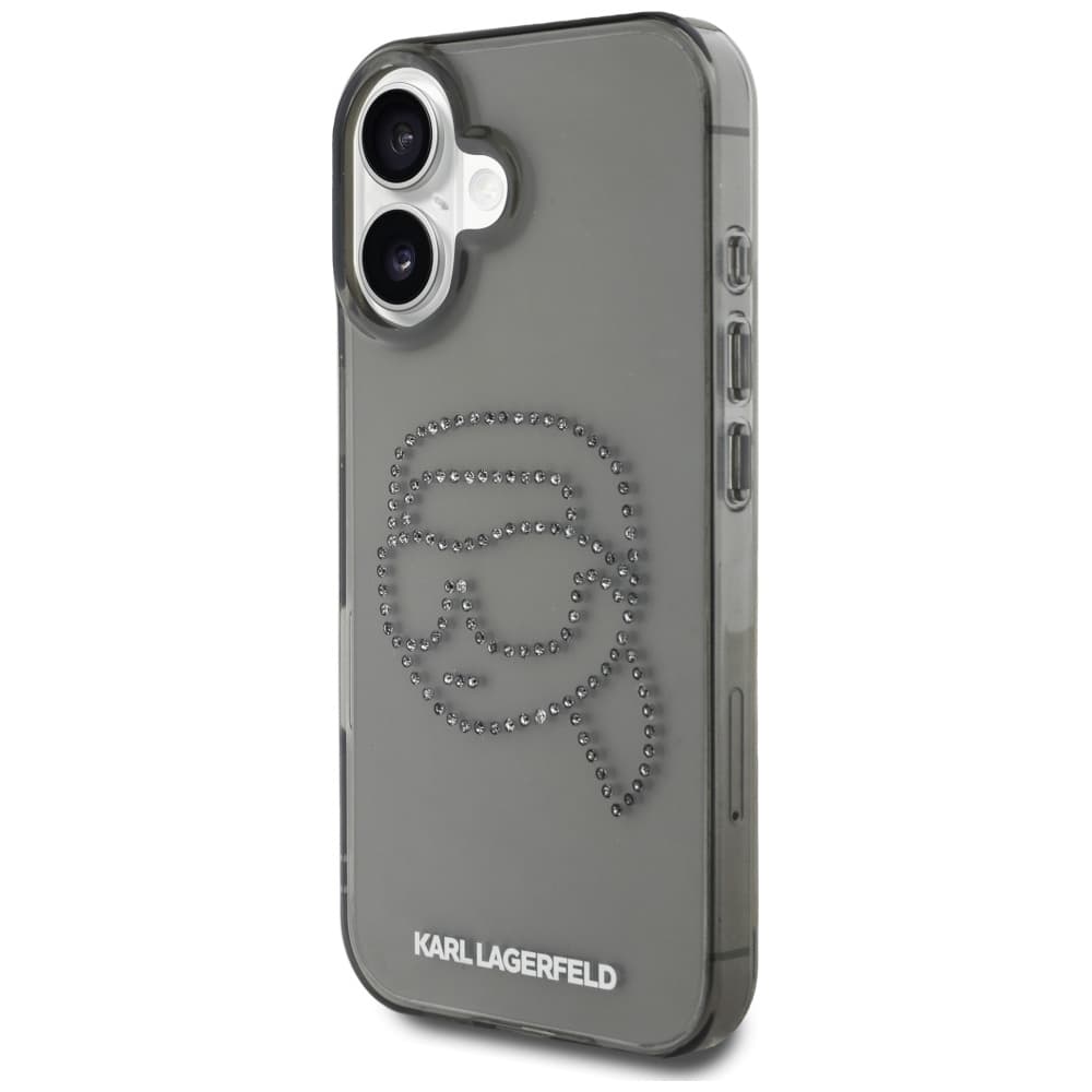 Karl Lagerfeld IML Rhinestones iPhone 16 Karl Head černá - náhled 3