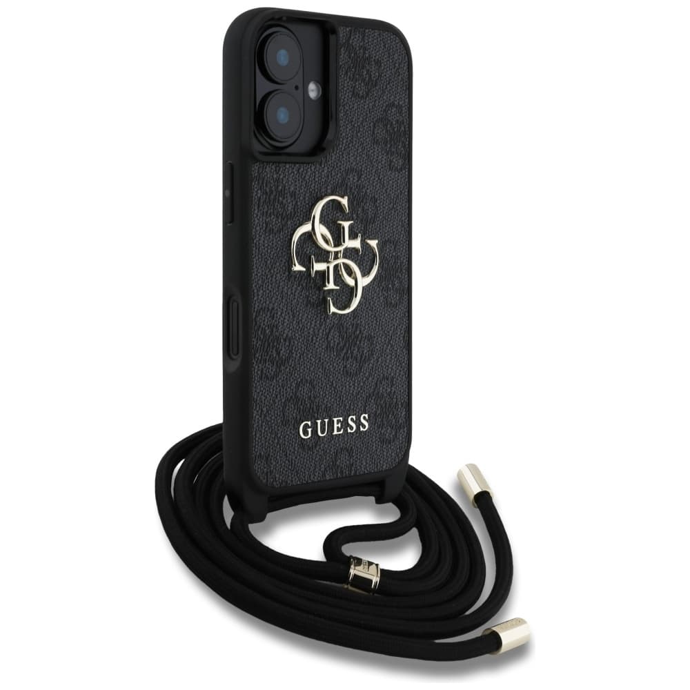 Guess Hardcase 4G Big Logo s popruhem iPhone 16 Plus černá - náhled 3