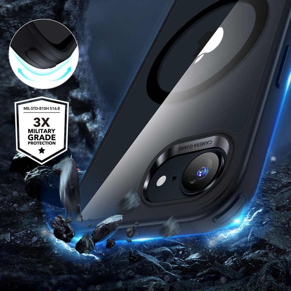 ESR Classic Hybrid HaloLock pro iPhone 16e čirý černý - náhled 3