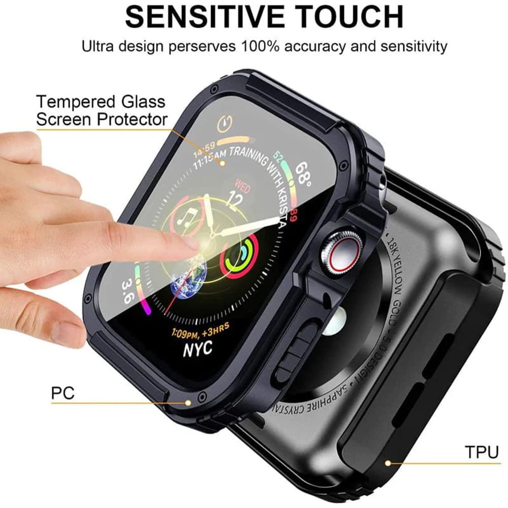 Lito Pouzdro 360 s ochranou displeje Apple Watch 1 2 3 42mm Blue - náhled 3