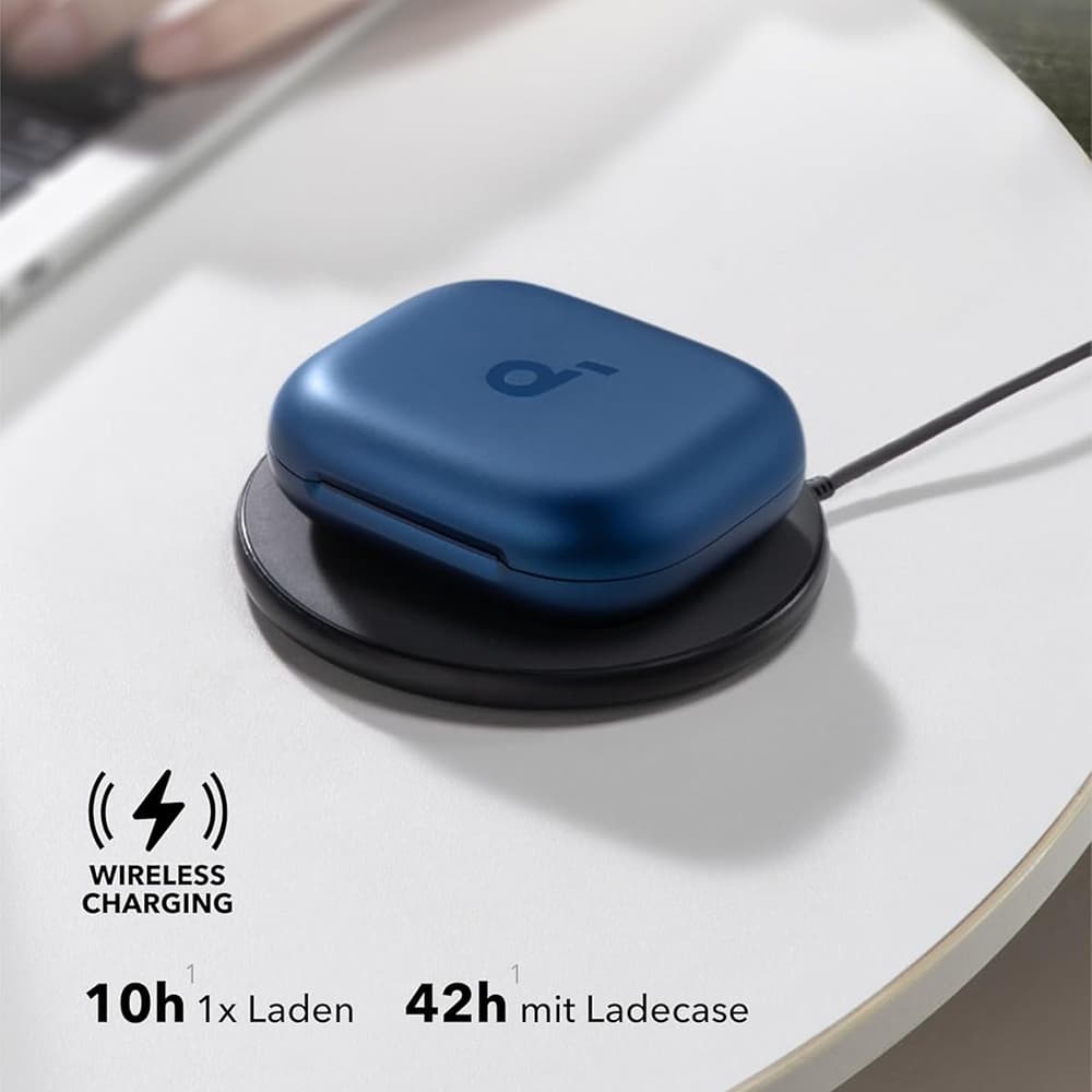 Anker bezdrátová sluchátka SoundCore AeroFit 2 pro sport s mikrofonem modrá - náhled 3