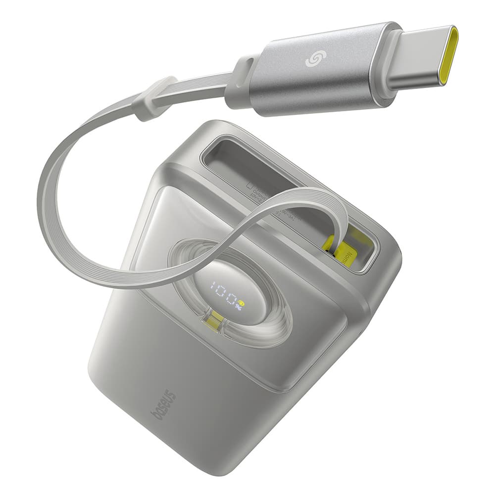 Baseus Power Bank Free2Pull s USB-C kabelem 20000mAh 65W šedá - náhled 3
