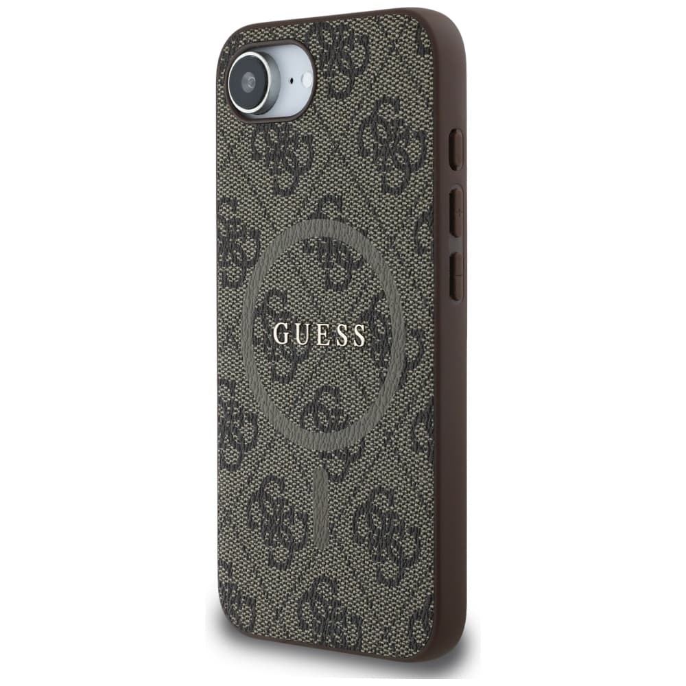 Guess 4G Ring Classic Logo MagSafe iPhone 16e hnědý - náhled 3