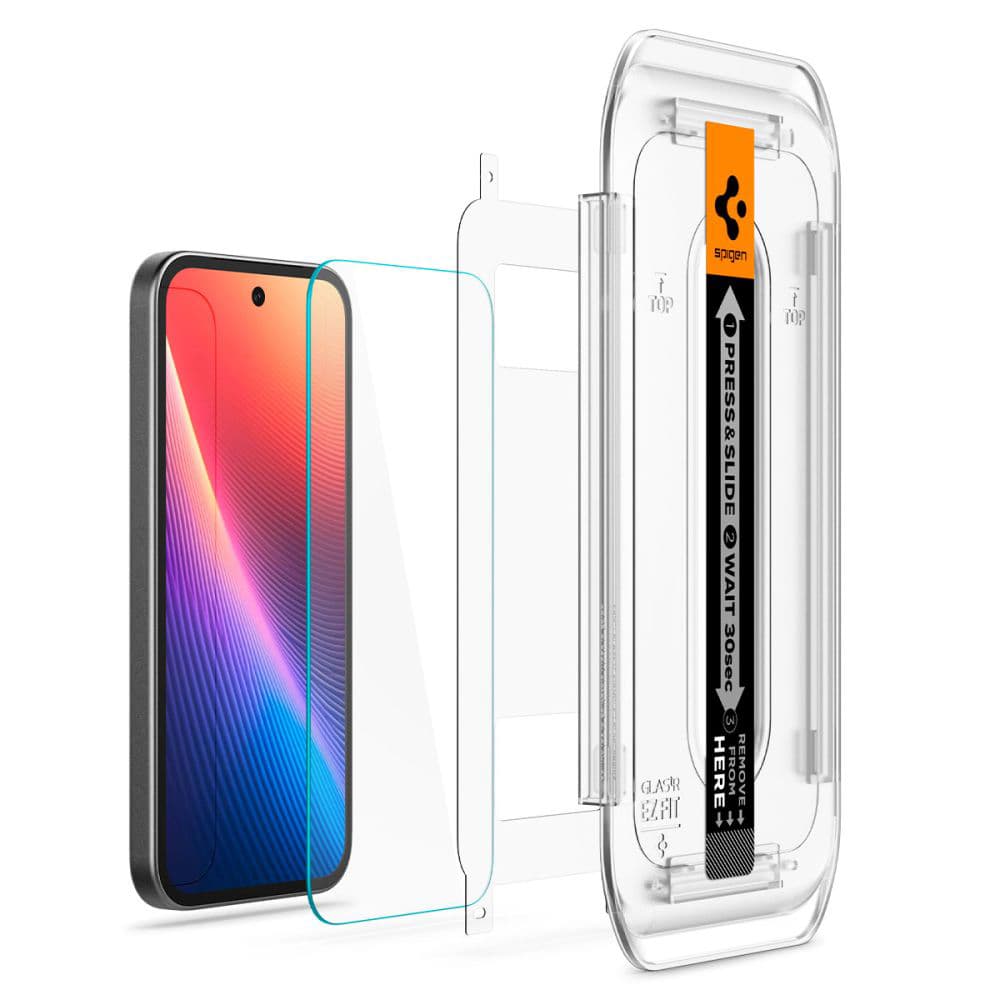 Spigen Glas.tR EZ-FIT (2 pack) Google Pixel 9a Čirý - náhled 3