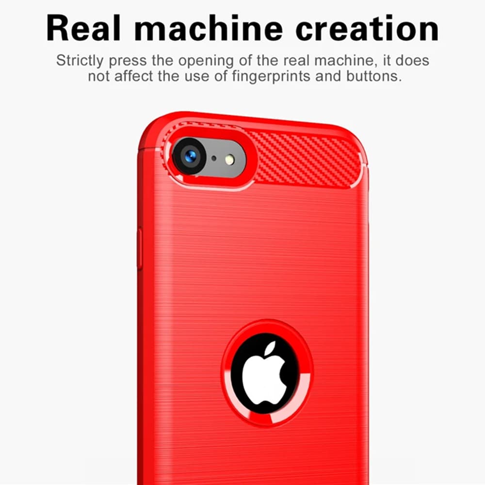TechSuit Karbon Silikon iPhone SE 2 3 Černý - náhled 3
