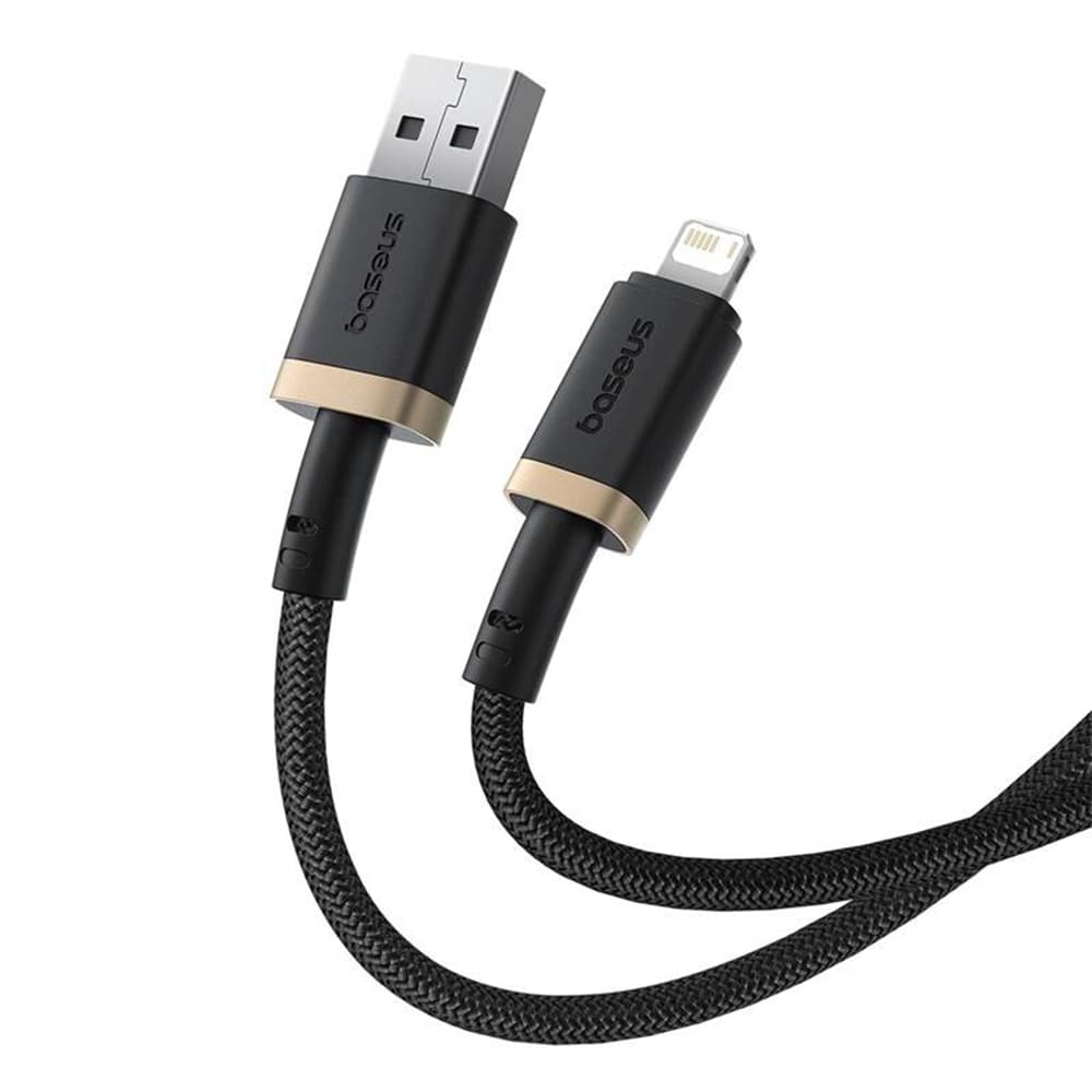 Baseus Data Cable Dura Series USB na Lightning Rychlé nabíjení 2m Zlatá Černá - náhled 3