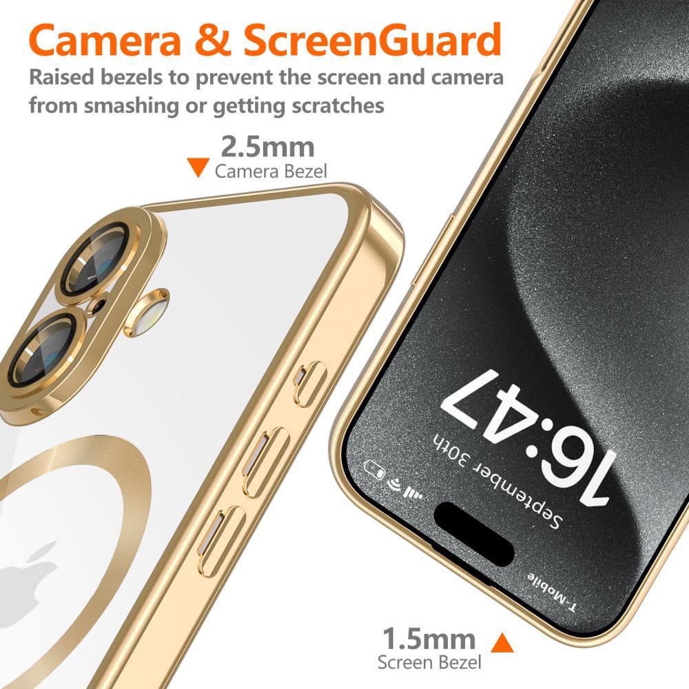 Techsuit Luxury Crystal MagSafe pro iPhone 16e zlatý - náhled 3