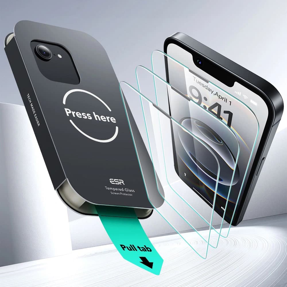 ESR Tempered Glass UltraFit Tray (2ks) iPhone 16e průhledný - náhled 3