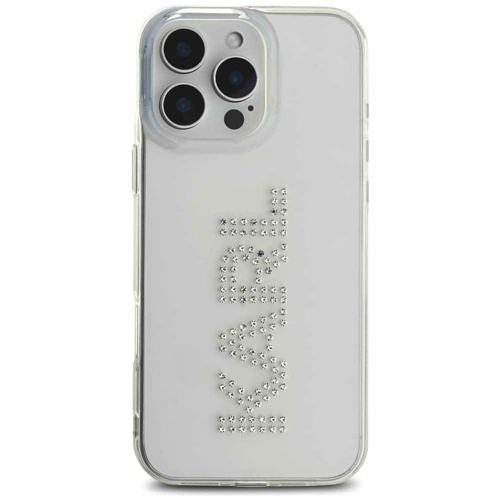 Karl Lagerfeld IML Rhinestones iPhone 16 Pro průhledné logo - náhled 3