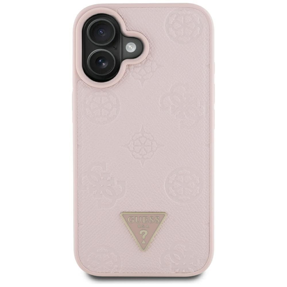 Guess Peony Grained Hot Stamp Triangle MagSafe iPhone 16 růžová - náhled 3