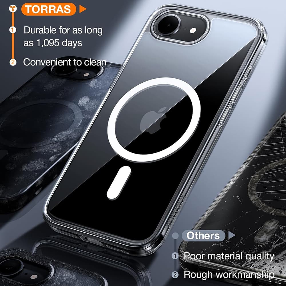 Torras Guardian Magnetic Series iPhone 16e průhledný obal - náhled 3