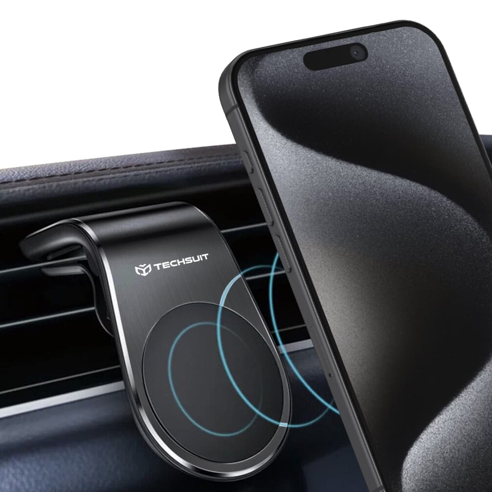 Techsuit Car Holder AirGrip (S7) vodopádový magnetický držák do auta černý stříbrný - náhled 3