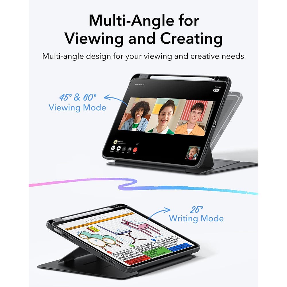 ESR Flip Hybrid s držákem na tužku iPad Air 4/5/11/11 Černá - náhled 3