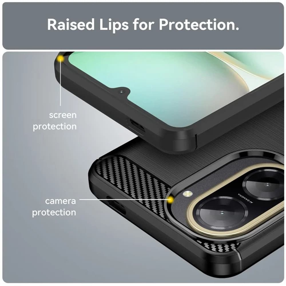 Techsuit Carbon Silicone pro Xiaomi Redmi A5 4G Standard černý - náhled 3